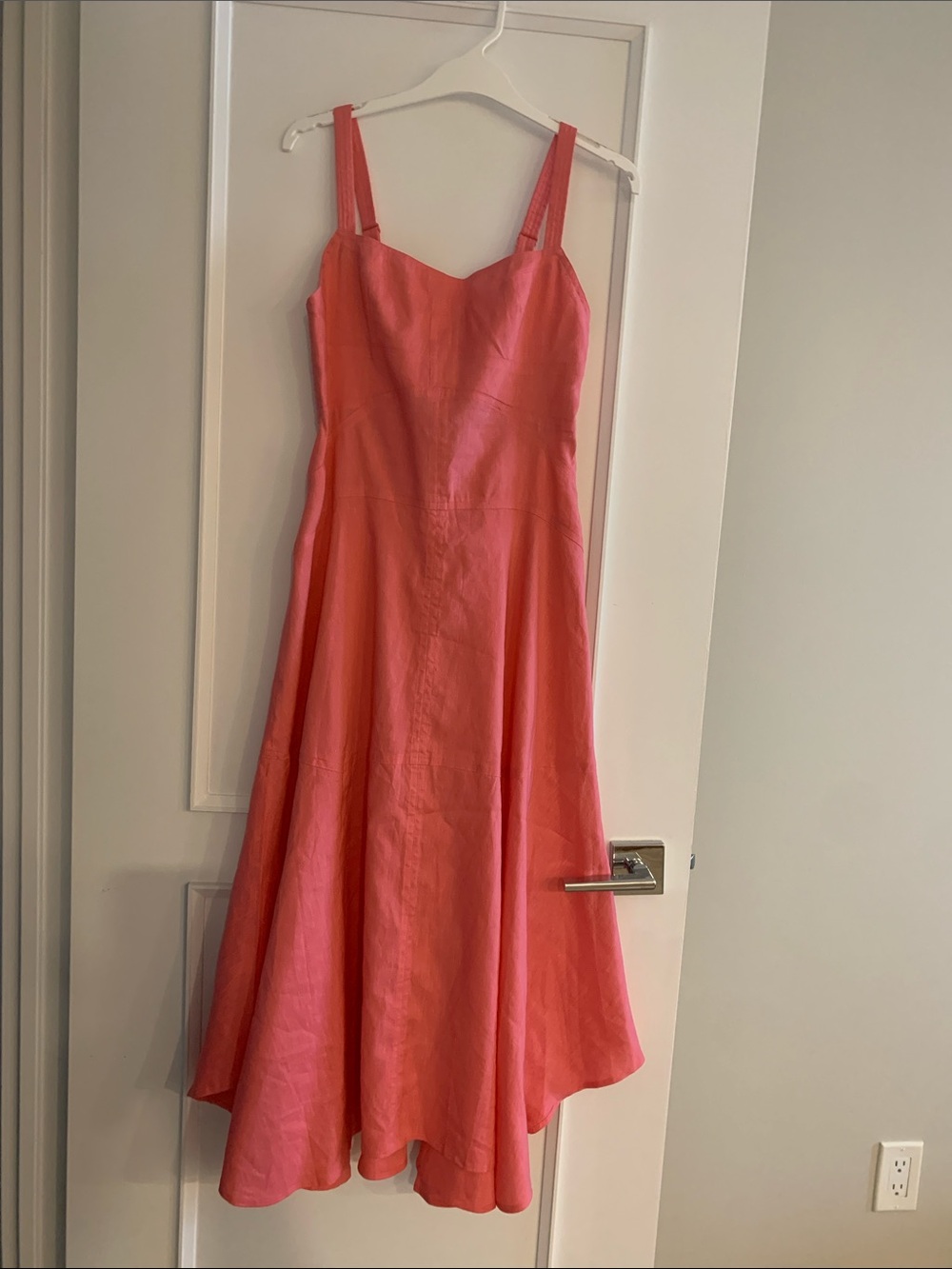 A.L.C. Coral-Pink Midi Dress with Sweetheart Bodice Worn Once sz 4